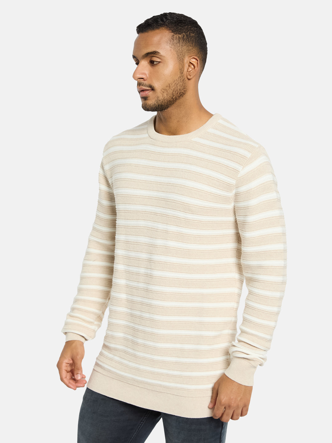 METTLE Men Striped Pullover