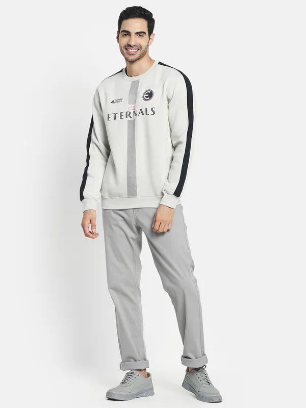 Men Grey Printed Sweatshirt