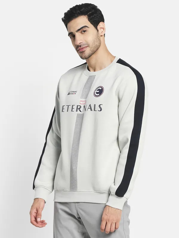 Men Grey Printed Sweatshirt