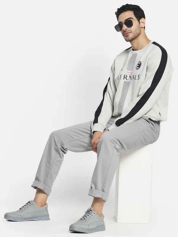 Men Grey Printed Sweatshirt