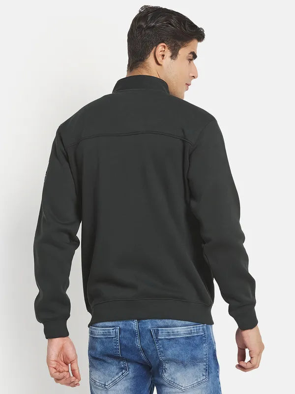Men Olive Green Printed Sweatshirt