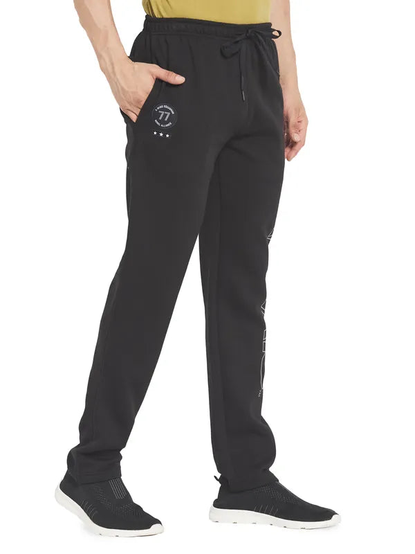 Octave Men Black Solid Cotton Track Pants