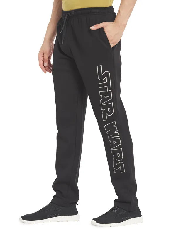 Octave Men Black Solid Cotton Track Pants