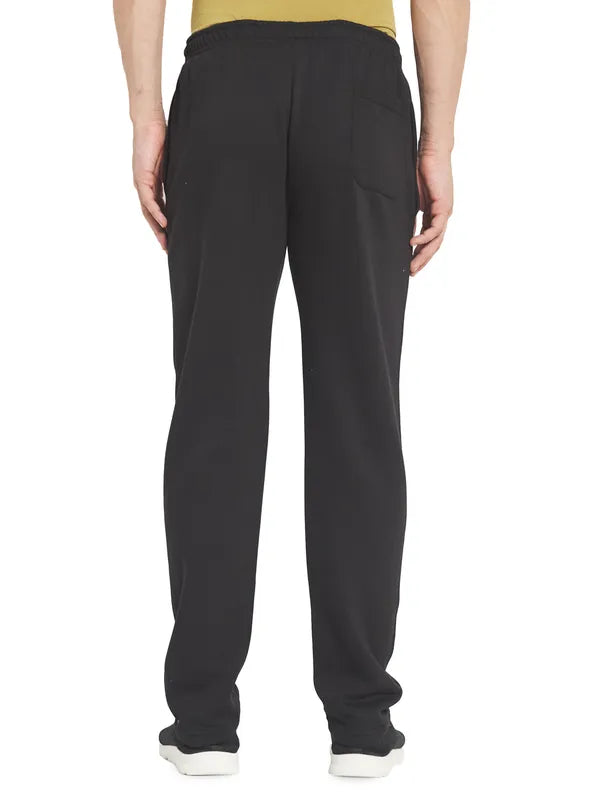Octave Men Black Solid Cotton Track Pants