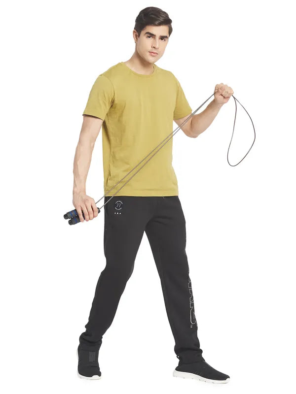 Octave Men Black Solid Cotton Track Pants