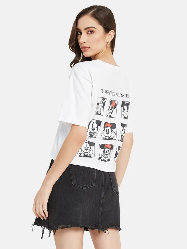 Disney Mickey Minnie Print  Boxer T-Shirt