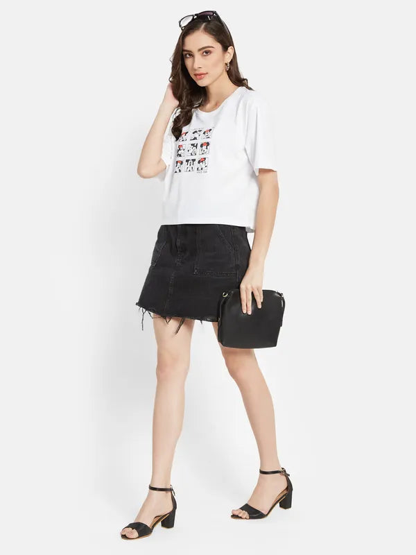 Disney Mickey Minnie Print  Boxer T-Shirt