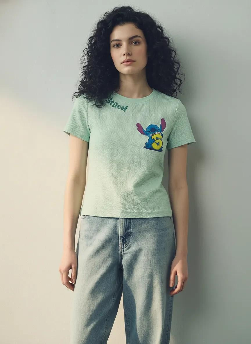 Women Printed Round Neck T-shirt