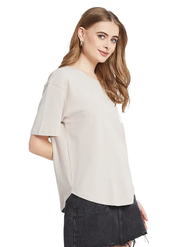 Mettle Women V-Neck Extended Sleeves Pockets T-Shirt
