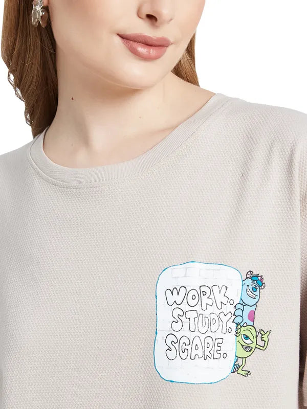 Mettle Women V-Neck Extended Sleeves Pockets T-Shirt