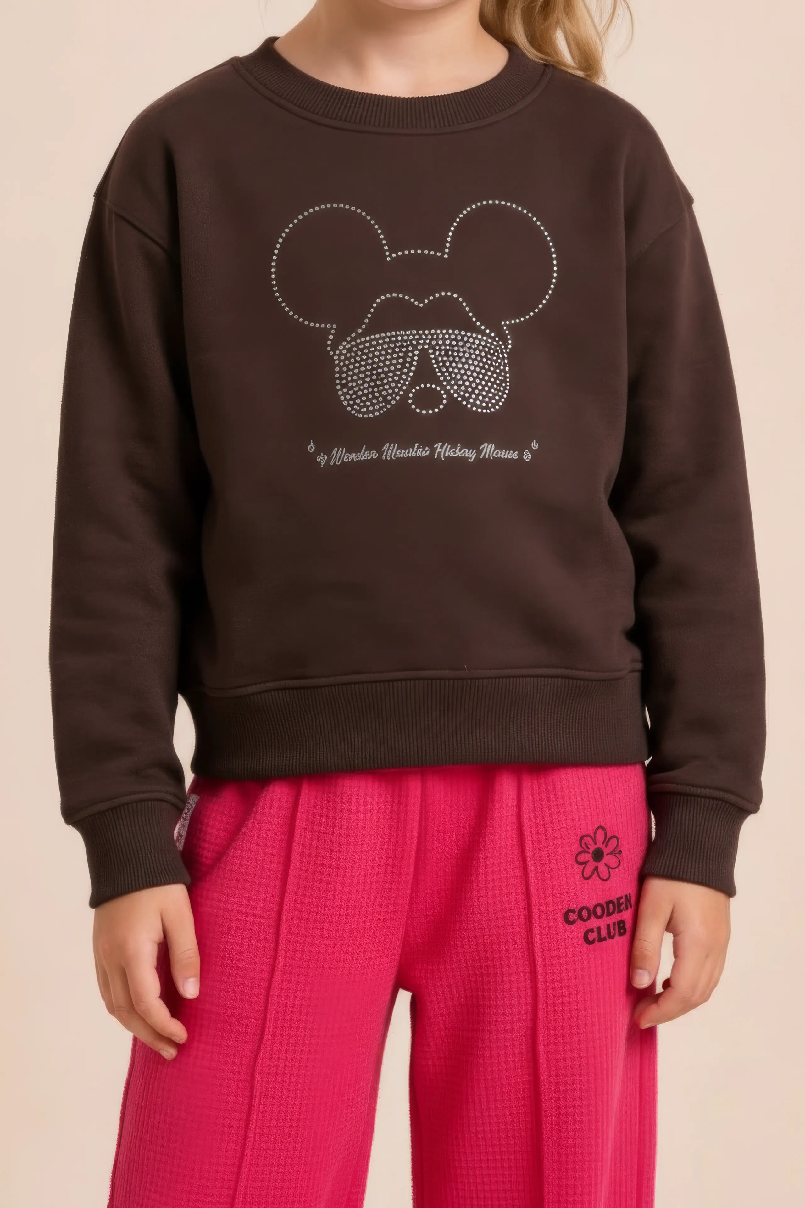 Junior Girls Espresso Cotton Fleece Sweatshirt – Espresso Brown | Regular Fit