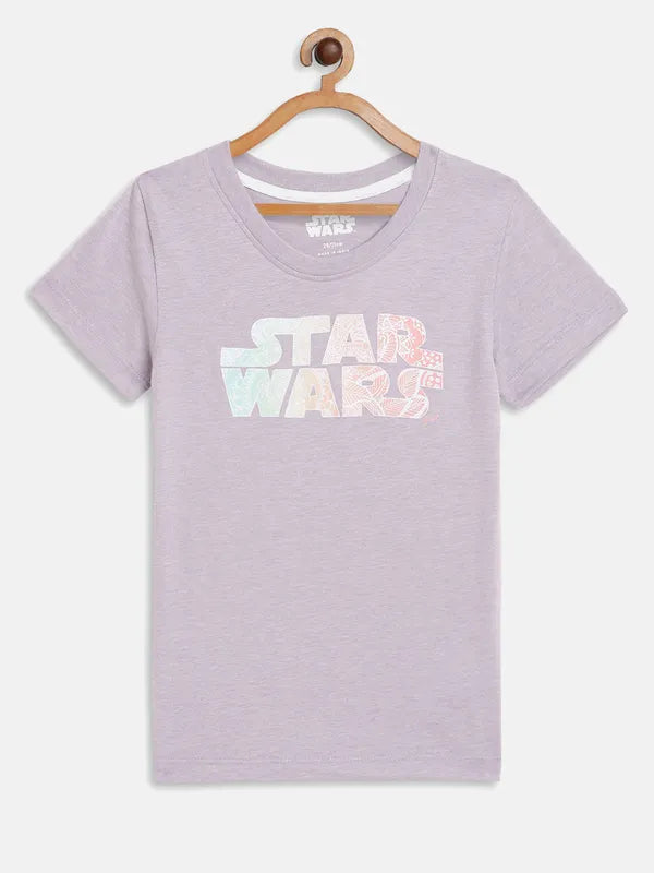 Lavender Graphic Round Neck