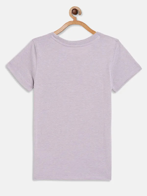 Lavender Graphic Round Neck