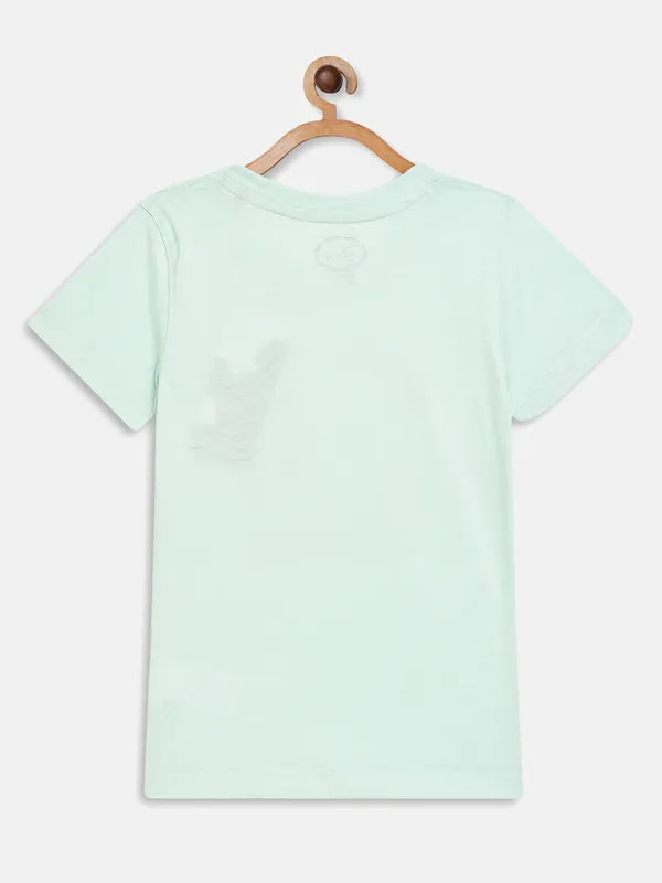 Ice Green Graphic Round Neck