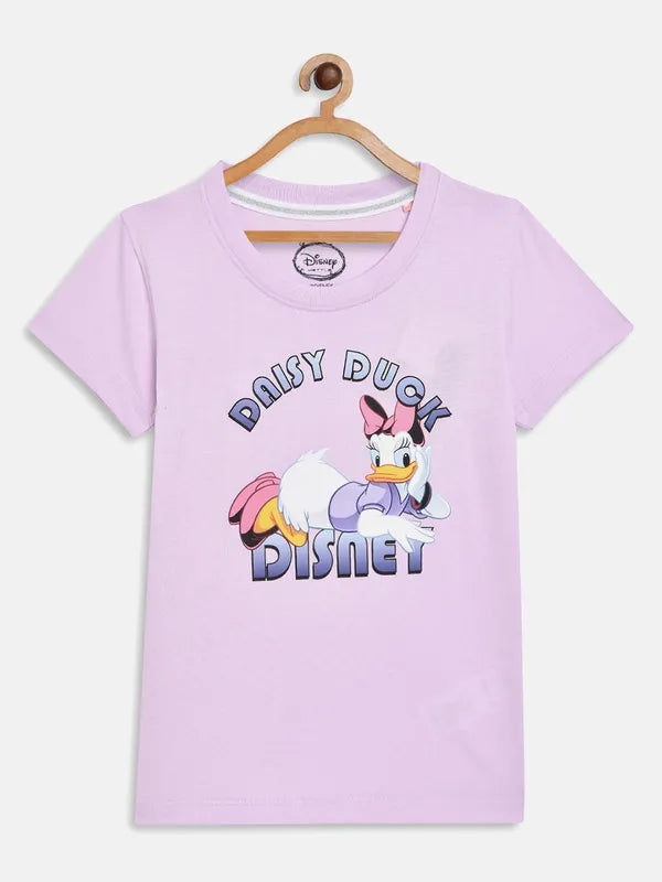 Lavender Graphic Round Neck