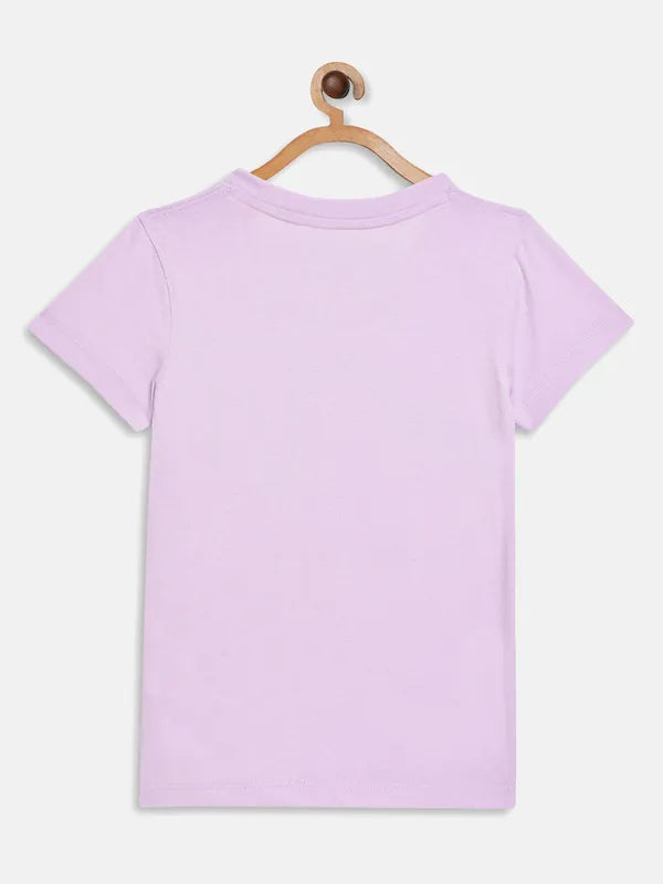 Lavender Graphic Round Neck