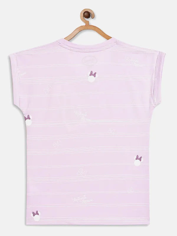 Lavender Graphic Round Neck