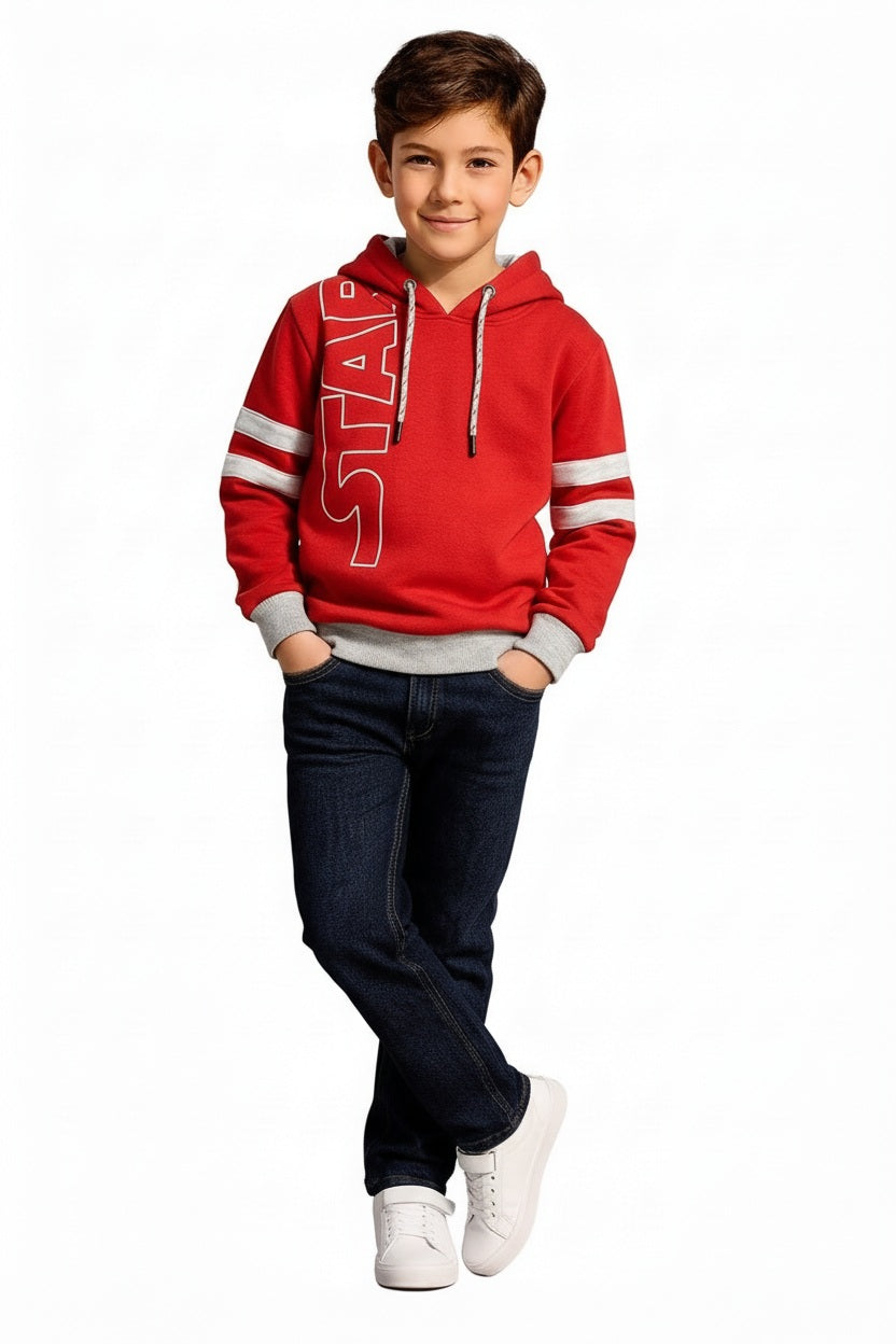 Boys Colourblocked Hooded Sweatshirt