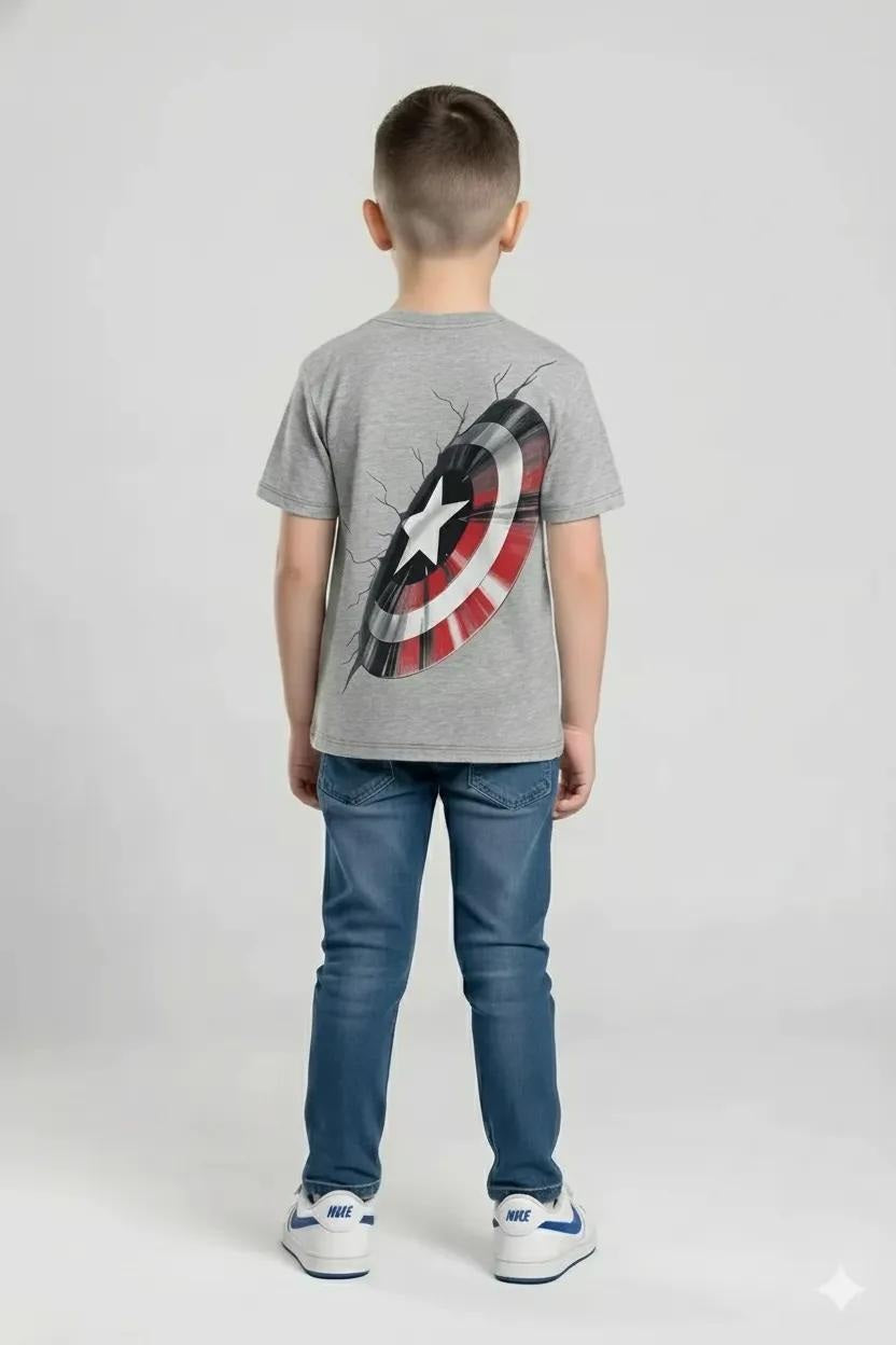 Boys Captain America Printed T-shirt