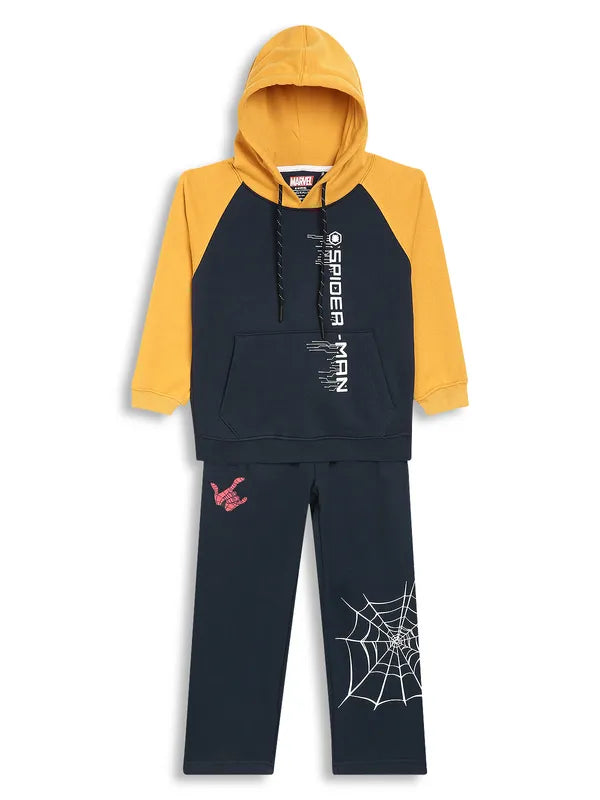 Octave Boys Mustard-Yellow Green Printed Tracksuits