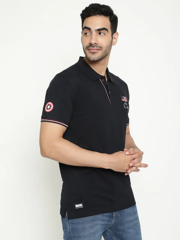 Octave Avengers Printed Polo Collar Cotton T-Shirt