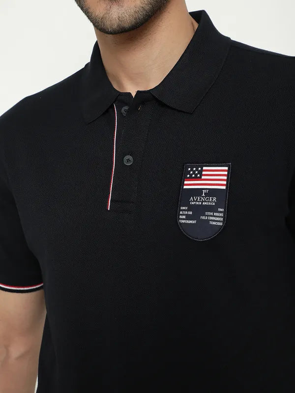 Octave Avengers Printed Polo Collar Cotton T-Shirt