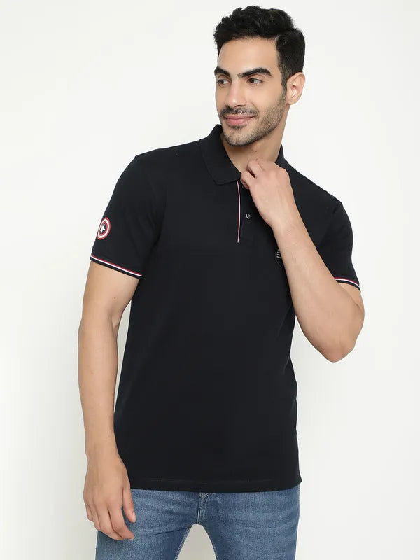Octave Avengers Printed Polo Collar Cotton T-Shirt