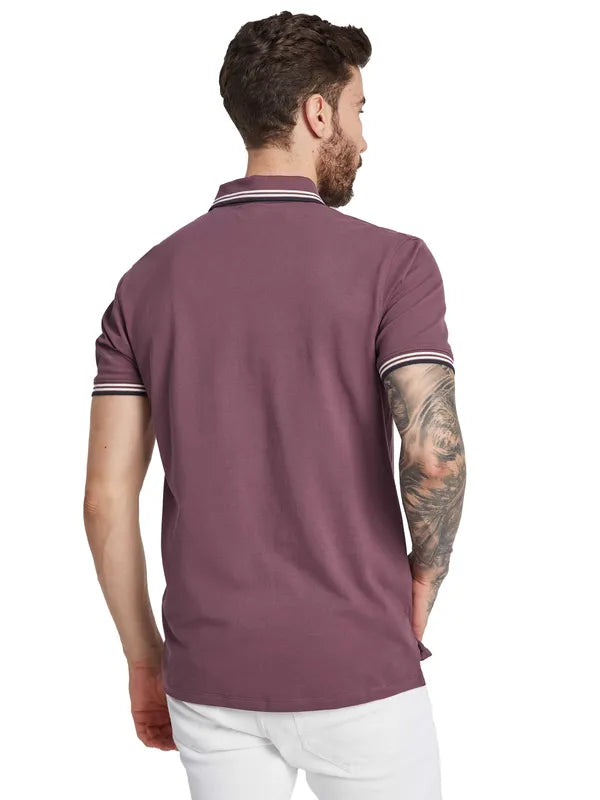 Octave Men Solid Polo Collar T-Shirt