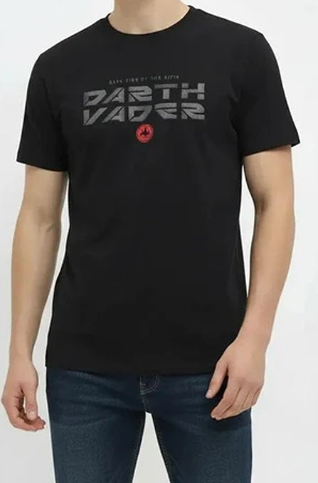 Men Black Typography Printed Round Neck Cotton T-shirt
