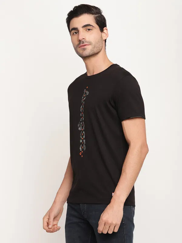 Octave Men Black  Grey Avengers Printed Round Neck T-Shirt