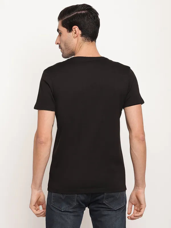 Octave Men Black  Grey Avengers Printed Round Neck T-Shirt