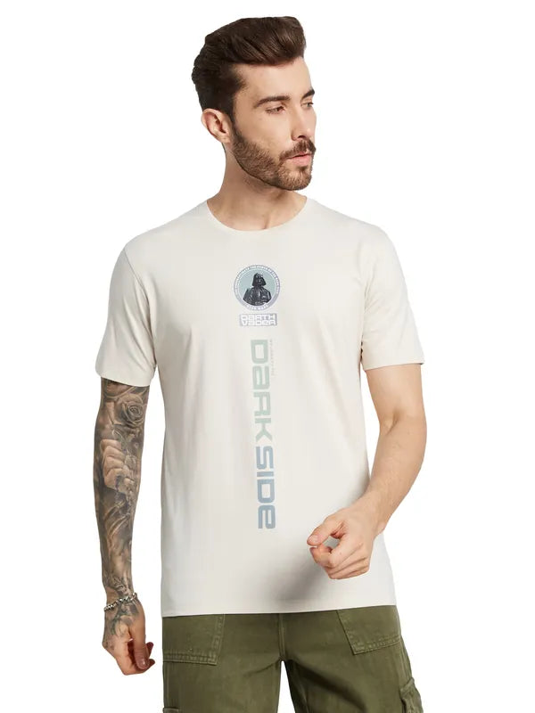 Octave Men Typography Printed Raw Edge T-Shirt