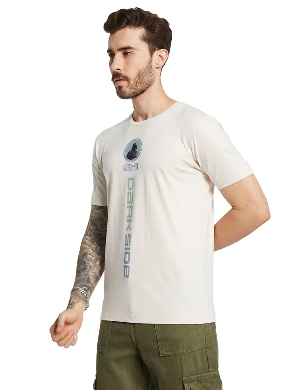 Octave Men Typography Printed Raw Edge T-Shirt