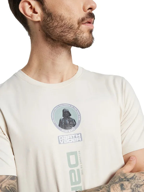 Octave Men Typography Printed Raw Edge T-Shirt