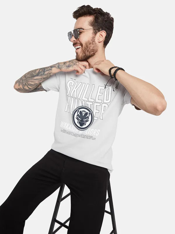 Octave Typography Printed Cotton T-Shirt