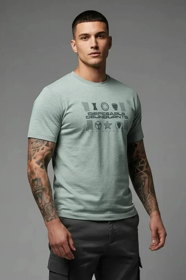 Men Typography Printed Round Neck Cotton T-shirt