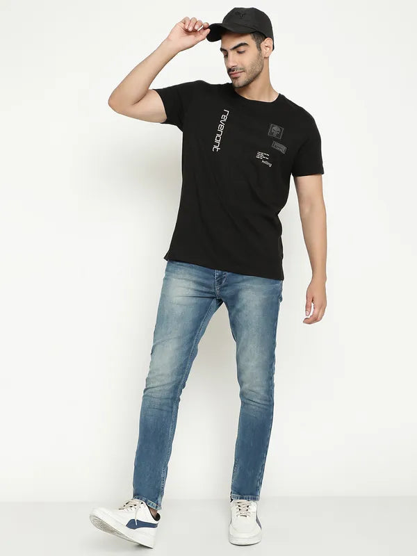 Octave Typography Printed Cotton T-Shirt