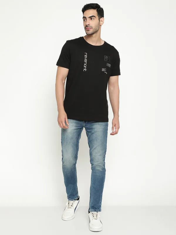 Octave Typography Printed Cotton T-Shirt