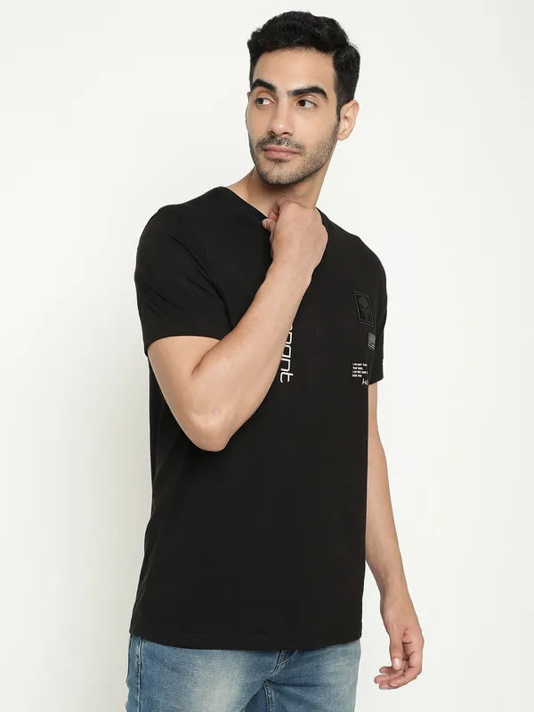 Octave Typography Printed Cotton T-Shirt