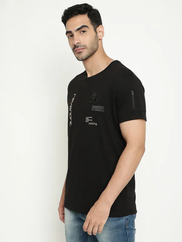 Octave Typography Printed Cotton T-Shirt