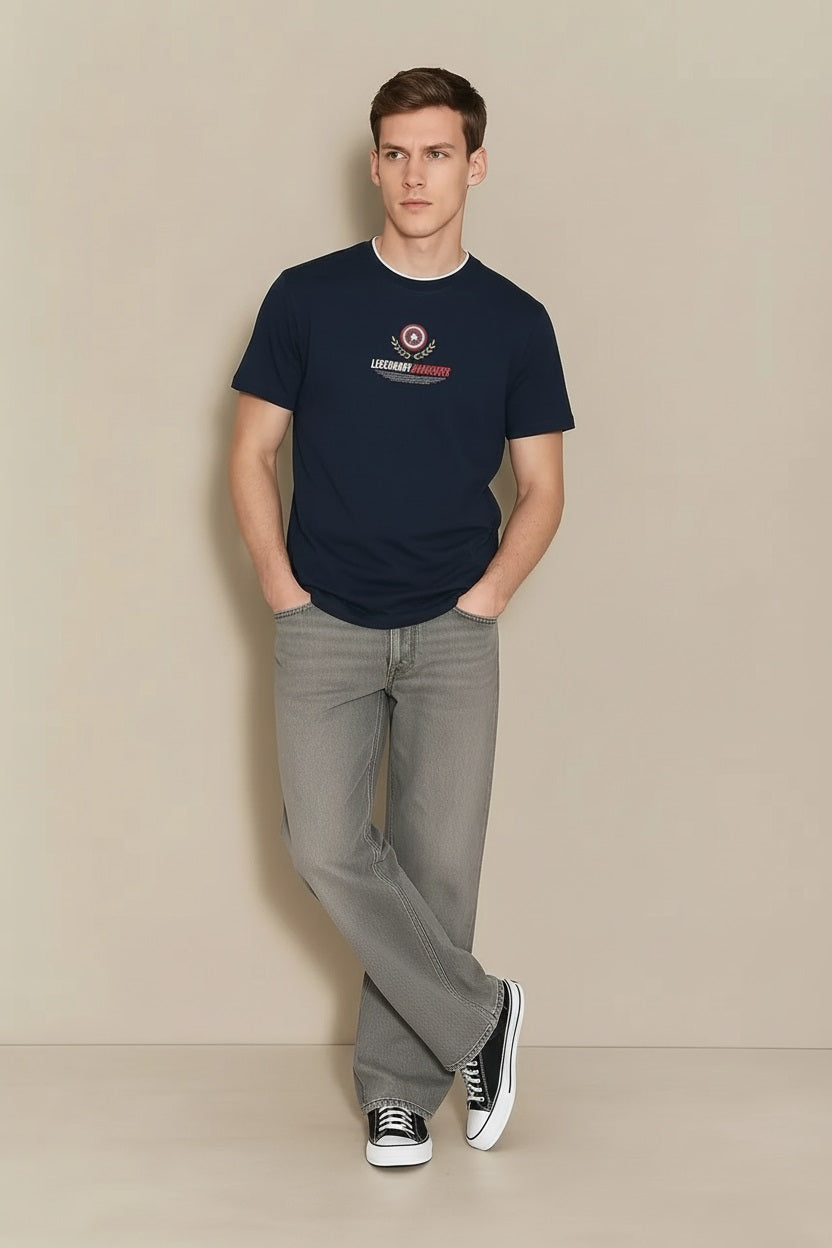 Men Captain America Printed T-shirt