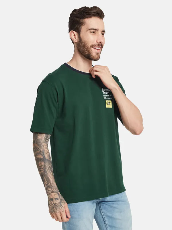 Octave Men Typography Printed Round Neck T-Shirt