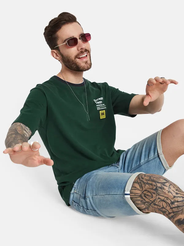 Octave Men Typography Printed Round Neck T-Shirt