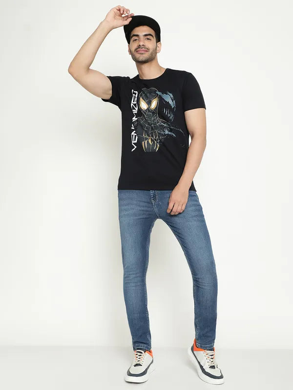 Octave Spider Man Printed Round Neck Cotton T-Shirt