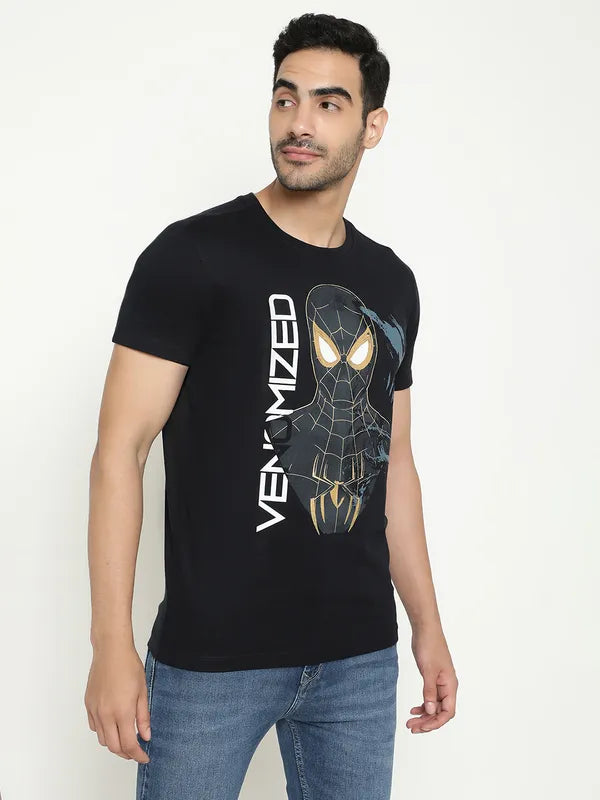 Octave Spider Man Printed Round Neck Cotton T-Shirt