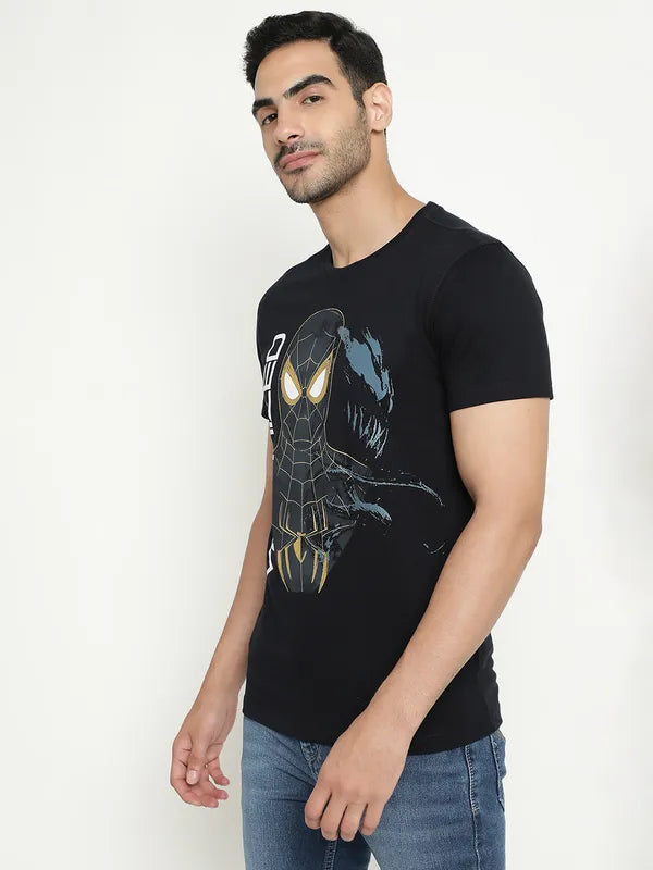 Octave Spider Man Printed Round Neck Cotton T-Shirt