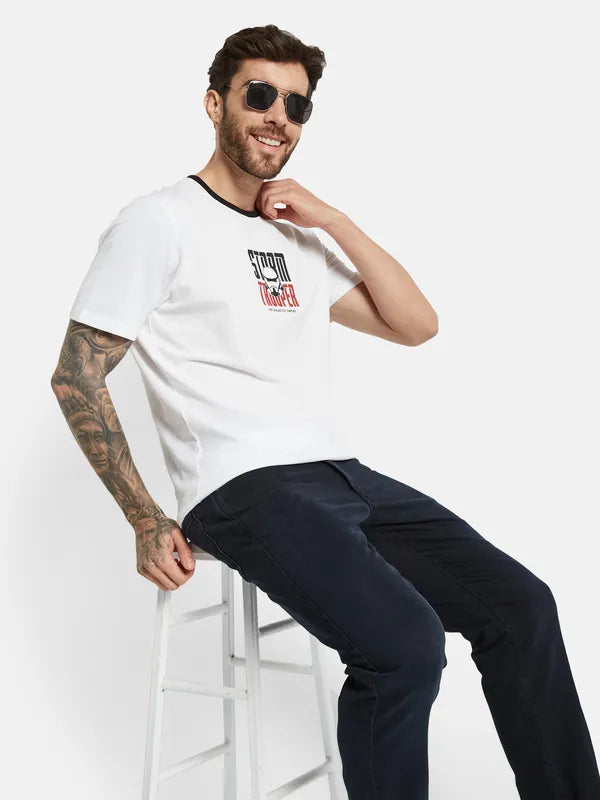 Octave Typography Printed Cotton T-Shirt