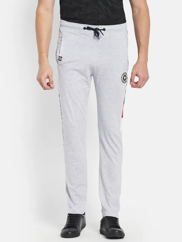 Men Grey Melange Trackpants