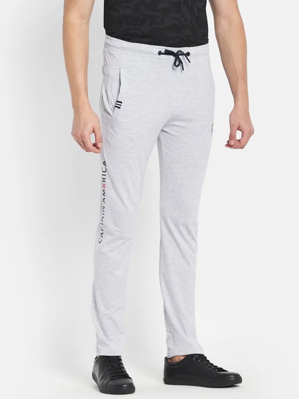 Men Grey Melange Trackpants
