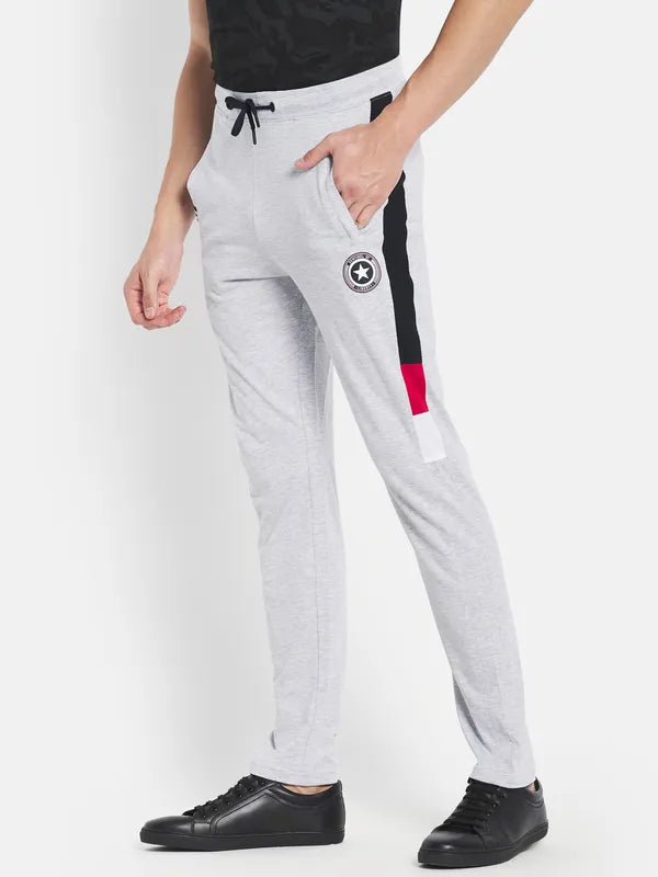 Men Grey Melange Trackpants